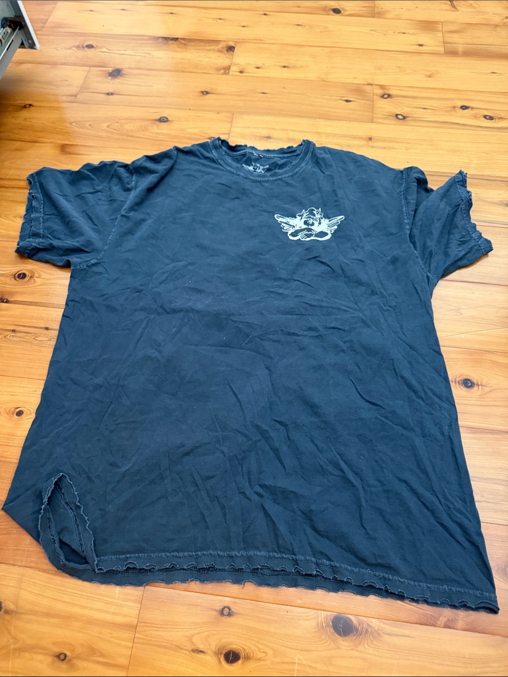 Boys Lie Black Short-Sleeve Crewneck T-Shirt with Angel Graphic